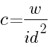 c = w/id^2