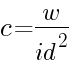 c = w/id^2